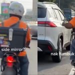 Penunggang Motosikal Acah Nak Tendang dan Tumbuk Cermin Sisi Kereta Dikecam