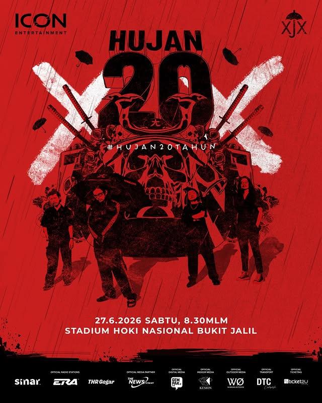 Konsert HUJAN XX: Tiket Ditambah 2,000 Lagi Susulan Permintaan Luar Biasa